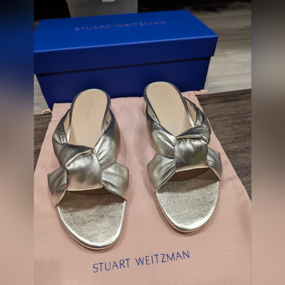 NEW Block Slide in Metallic Nappa leather - Picture 6 of 12